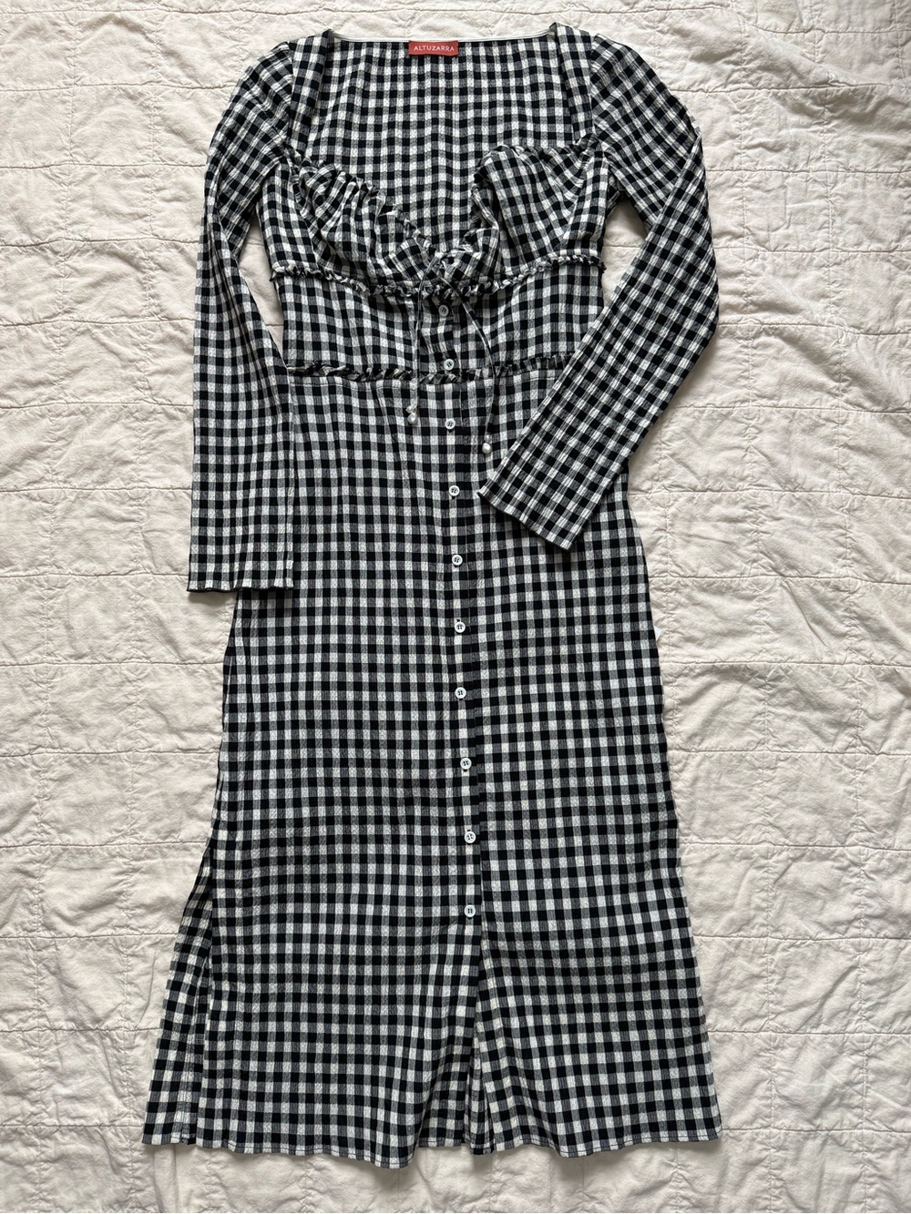 Altuzarra black check dress size small/36